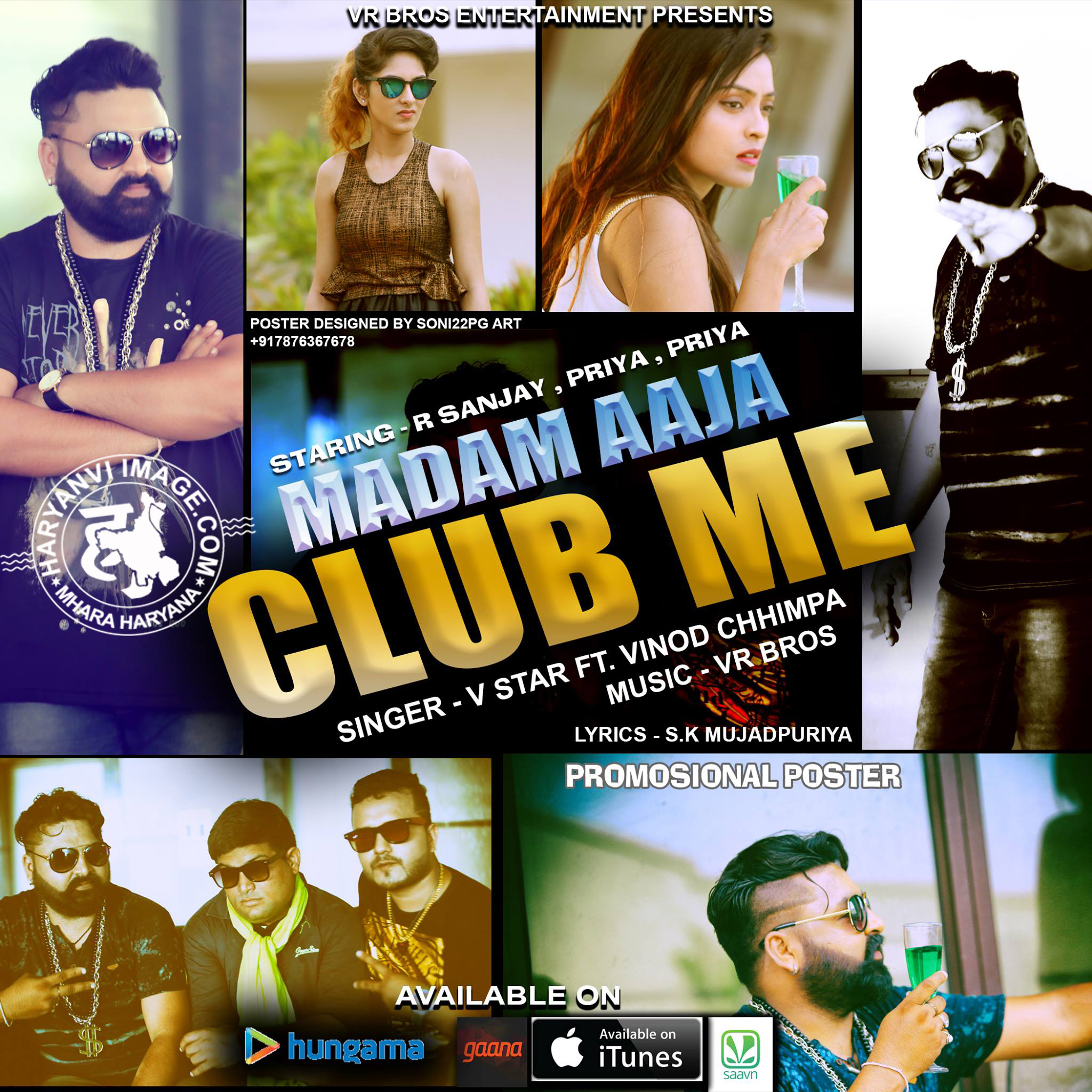 Madam Aaja Club Me Song Poster By VR Bros